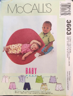 Vintage McCalls Baby Wear Pattern 3603 Shirts, Tops, Pullon Pants